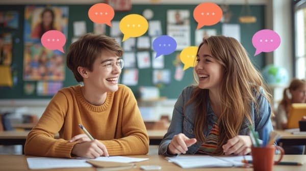 Teacher and student discussing feedback